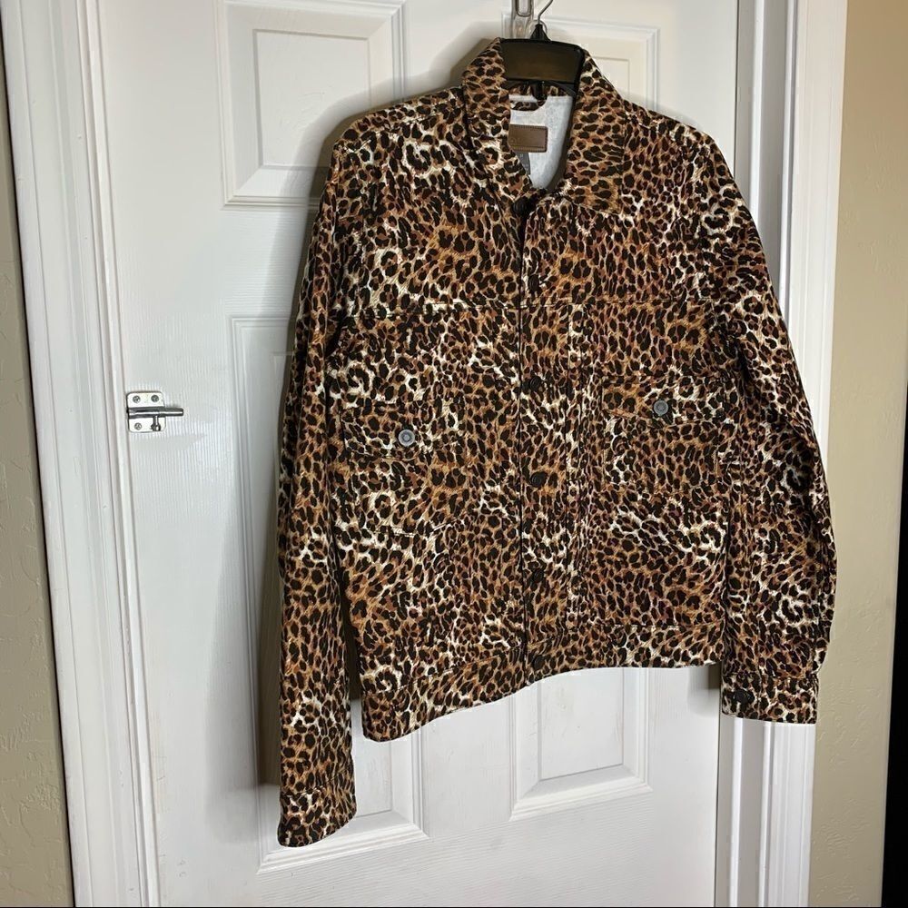 ASOS Design Denim Jacket in Leopard Print Size M - Picture 3 of 14